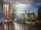 Aceite grueso 50 cm x 60 cm de la calle de París de la pintura al óleo de París del cuchillo de paleta para los cafés