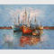 Pinturas abstractas del velero del aceite grueso/pinturas de paisaje pintadas a mano del barco