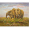 Pinturas al óleo hechas a mano del amor del elefante de la familia del 100% en la pared animal linda Art Mural de la lona para la decoración casera