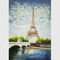 Torre Eiffel contemporánea de la pintura del cuchillo de paleta cubierta con capa plástica gruesa