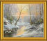 Arte original 20&quot; de la pared de las pinturas de paisaje del aceite del río de la nieve X24”