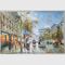 Pintura hecha a mano del Streetscape de la lona de pintura al óleo de París de la decoración casera